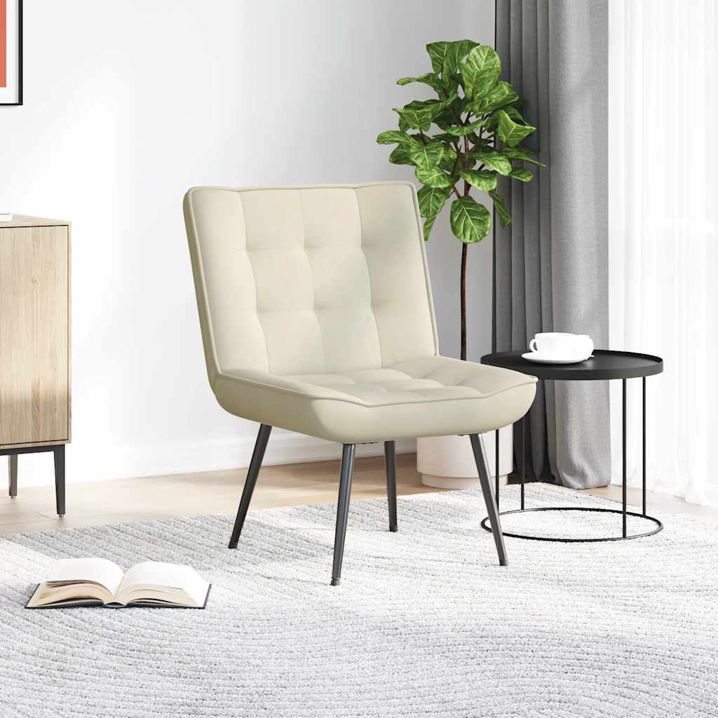 vidaXL Scaun de relaxare cremă 64x74x84 cm catifea