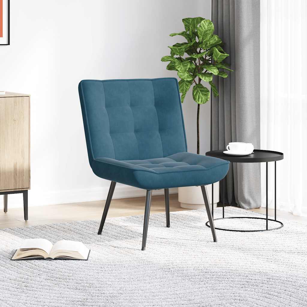 vidaXL Scaun de relaxare albastru 64x74x84 cm catifea vidaXL Scaun de relaxare albastru 64x74x84 cm catifea
