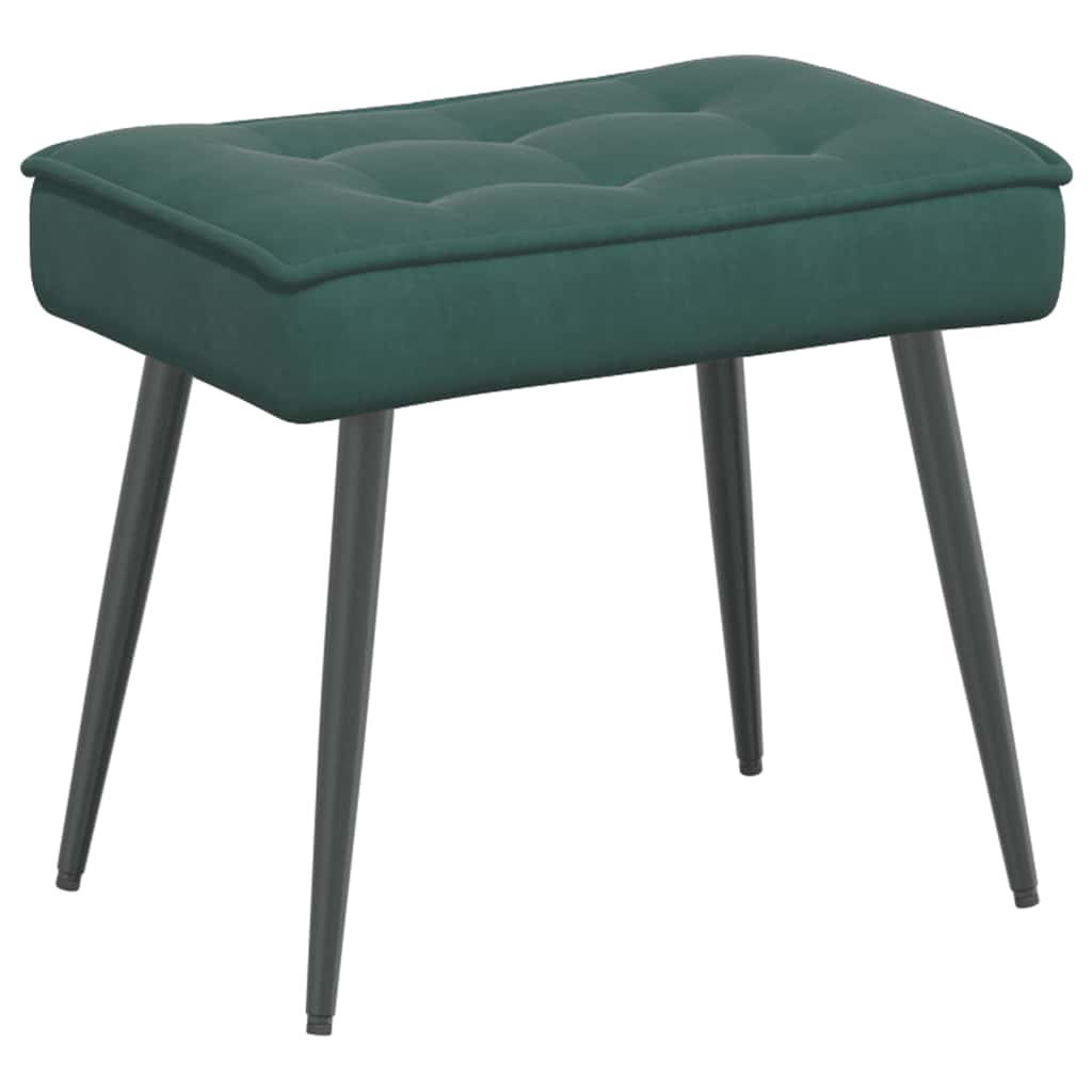 vidaXL Scaun de relaxare cu taburet, verde închis, catifea vidaXL Scaun de relaxare cu taburet, verde închis, catifea