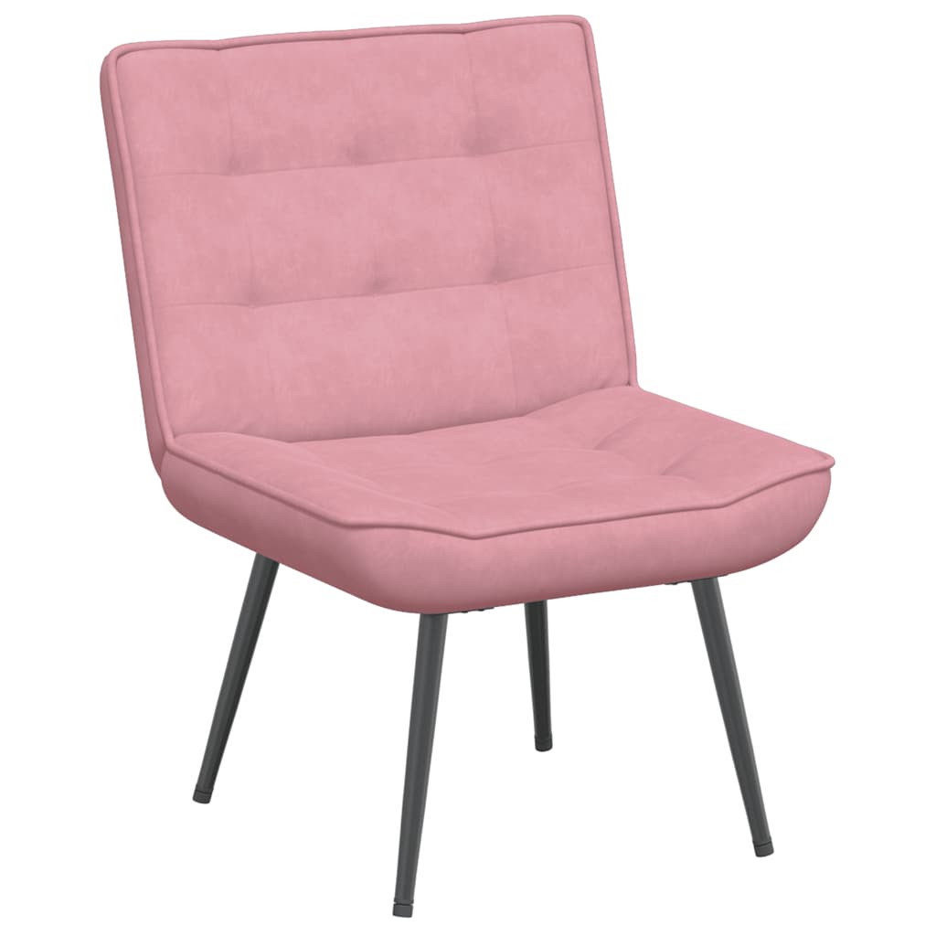 vidaXL Scaun de relaxare cu taburet, roz, catifea