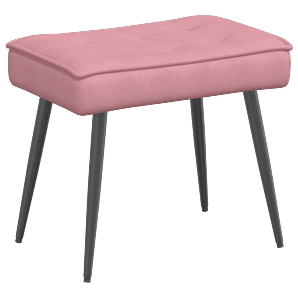 vidaXL Scaun de relaxare cu taburet, roz, catifea