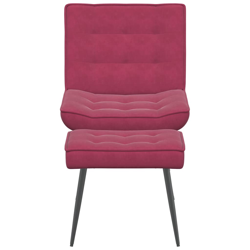 vidaXL Scaun de relaxare cu taburet, roșu vin, catifea vidaXL Scaun de relaxare cu taburet, roșu vin, catifea