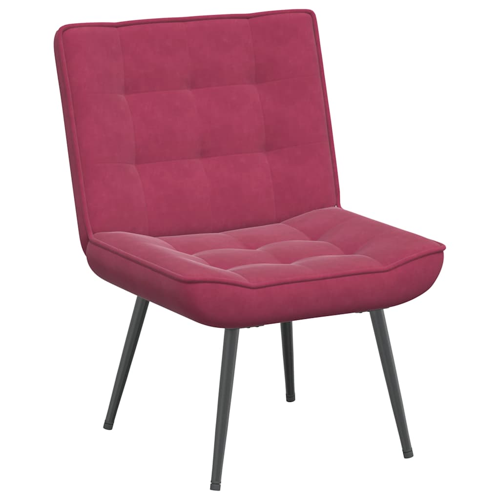 vidaXL Scaun de relaxare cu taburet, roșu vin, catifea vidaXL Scaun de relaxare cu taburet, roșu vin, catifea