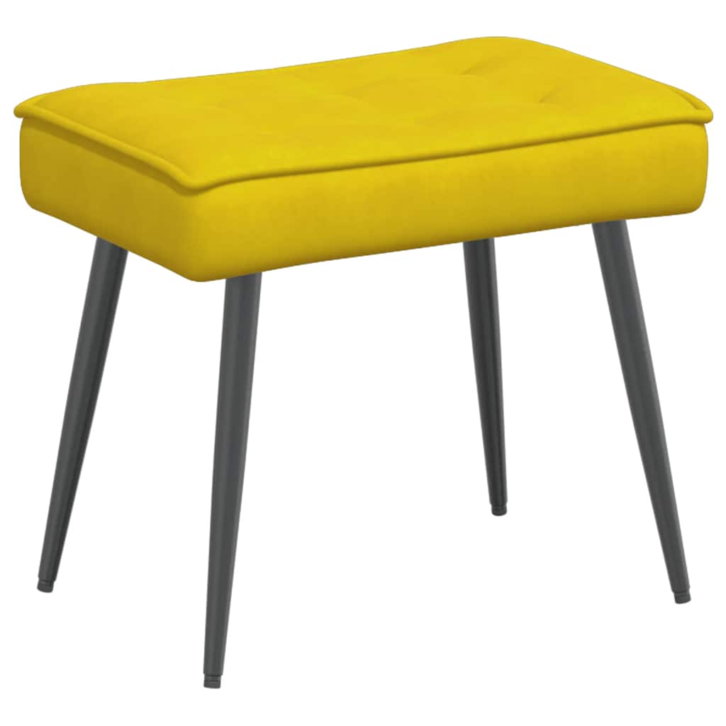 vidaXL Scaun de relaxare cu scaun catifea galbenă vidaXL Scaun de relaxare cu scaun catifea galbenă