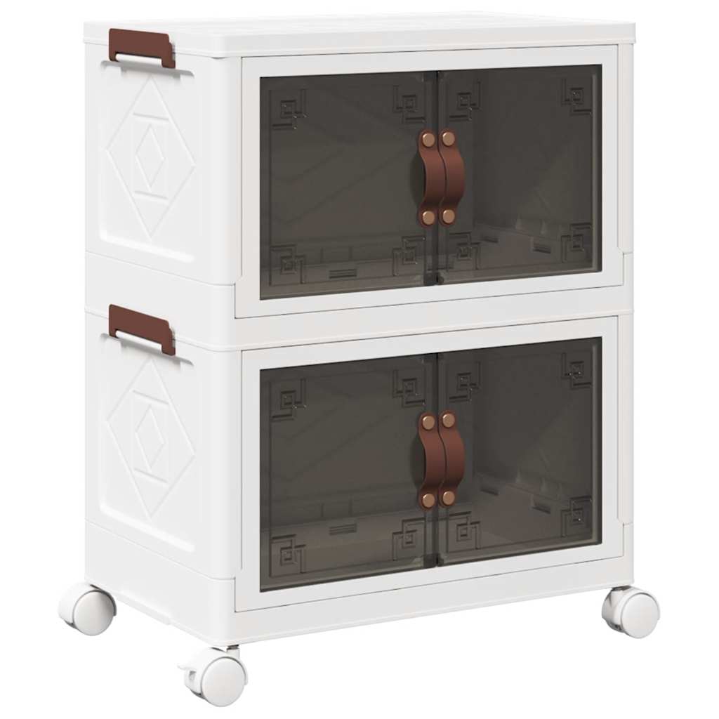 vidaXL Cutie de depozitare stivuită cu roți 28 L 48,5x29,5x59,5 cm vidaXL Cutie de depozitare stivuită cu roți 28 L 48,5x29,5x59,5 cm