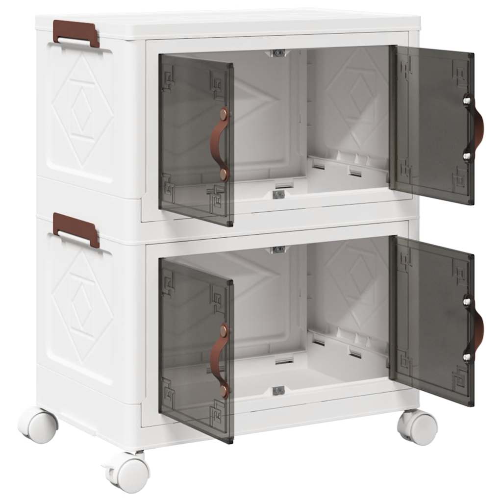 vidaXL Cutie de depozitare stivuită cu roți 28 L 48,5x29,5x59,5 cm vidaXL Cutie de depozitare stivuită cu roți 28 L 48,5x29,5x59,5 cm