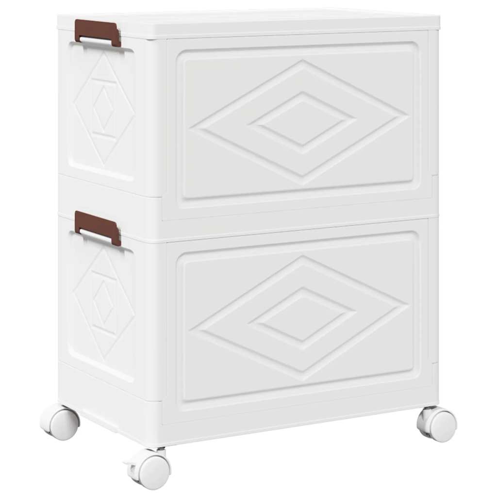 vidaXL Cutie de depozitare stivuită cu roți 28 L 48,5x29,5x59,5 cm vidaXL Cutie de depozitare stivuită cu roți 28 L 48,5x29,5x59,5 cm