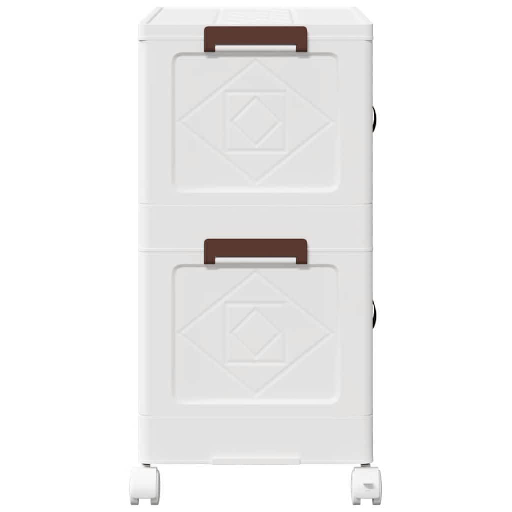 vidaXL Cutie de depozitare stivuită cu roți 2 niveluri 75 L 64x40x76cm vidaXL Cutie de depozitare stivuită cu roți 2 niveluri 75 L 64x40x76cm