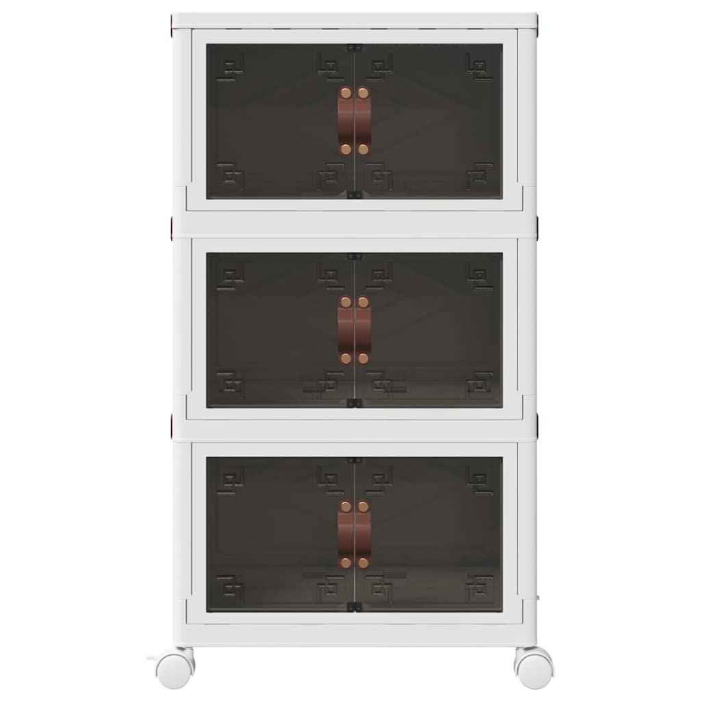 vidaXL Cutie de depozitare stivuită cu roți 28 L 48,5x29,5x86 cm vidaXL Cutie de depozitare stivuită cu roți 28 L 48,5x29,5x86 cm