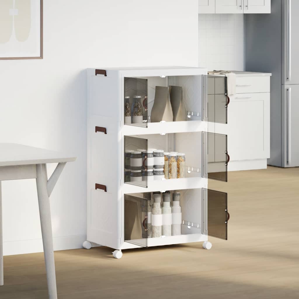 vidaXL Cutie de depozitare stivuită cu roți 3 niveluri 75 L vidaXL Cutie de depozitare stivuită cu roți 3 niveluri 75 L