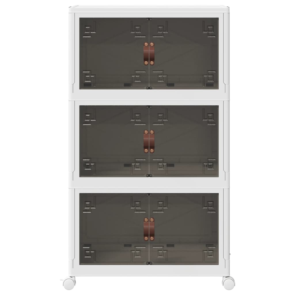 vidaXL Cutie de depozitare stivuită cu roți 3 niveluri 75 L vidaXL Cutie de depozitare stivuită cu roți 3 niveluri 75 L