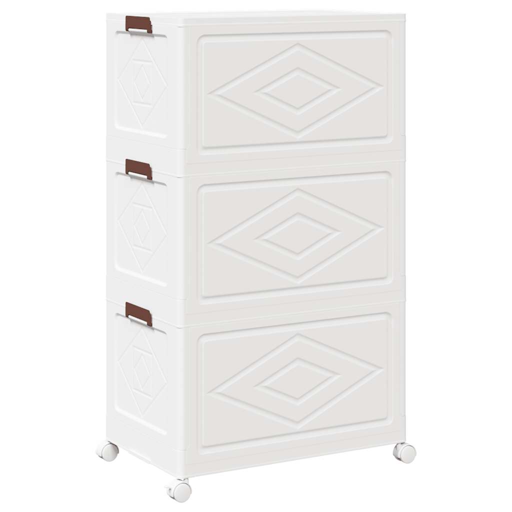 vidaXL Cutie de depozitare stivuită cu roți 3 niveluri 75 L vidaXL Cutie de depozitare stivuită cu roți 3 niveluri 75 L