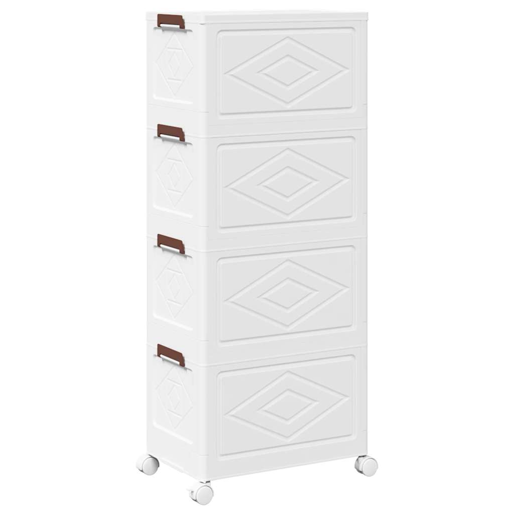 vidaXL Cutie de depozitare stivuită cu roți 4 niveluri 28 L vidaXL Cutie de depozitare stivuită cu roți 4 niveluri 28 L