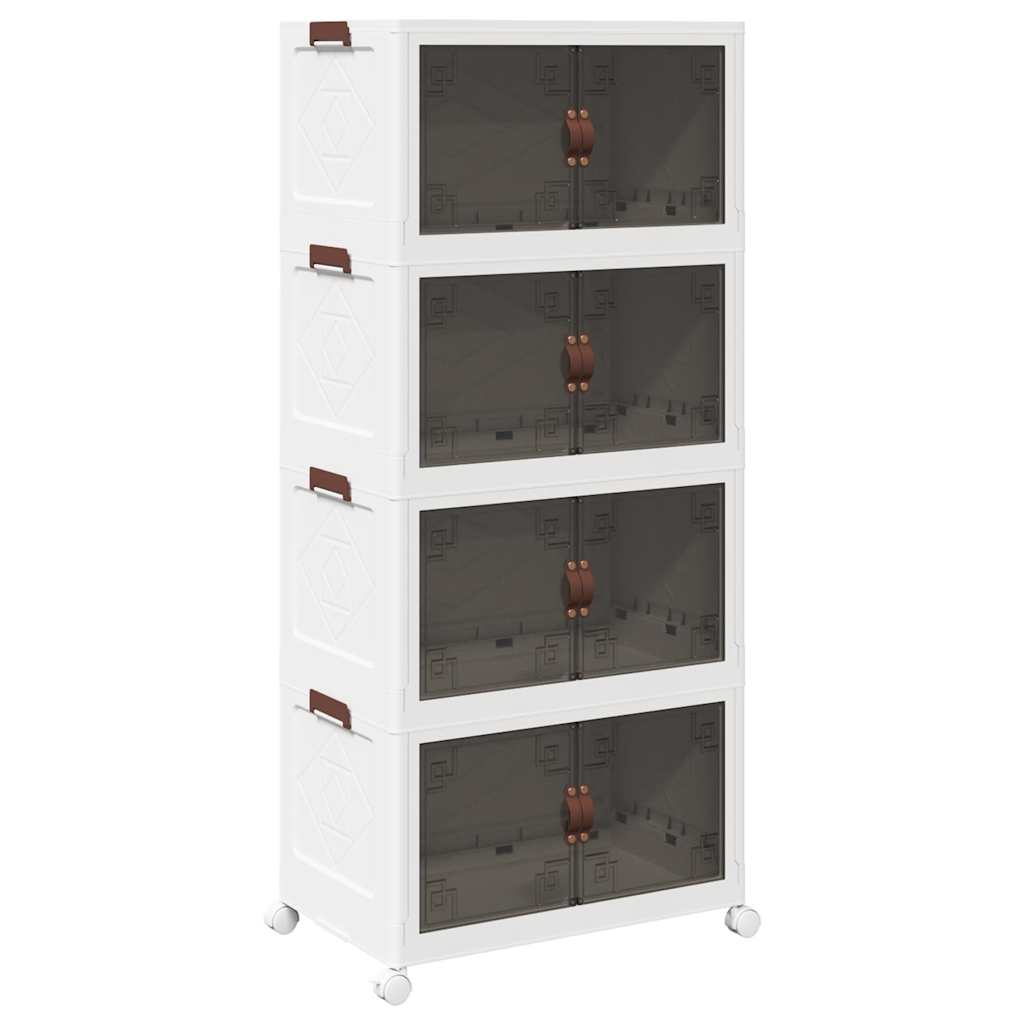 vidaXL Cutie de depozitare stivuită cu roți 4 niveluri 75L vidaXL Cutie de depozitare stivuită cu roți 4 niveluri 75L