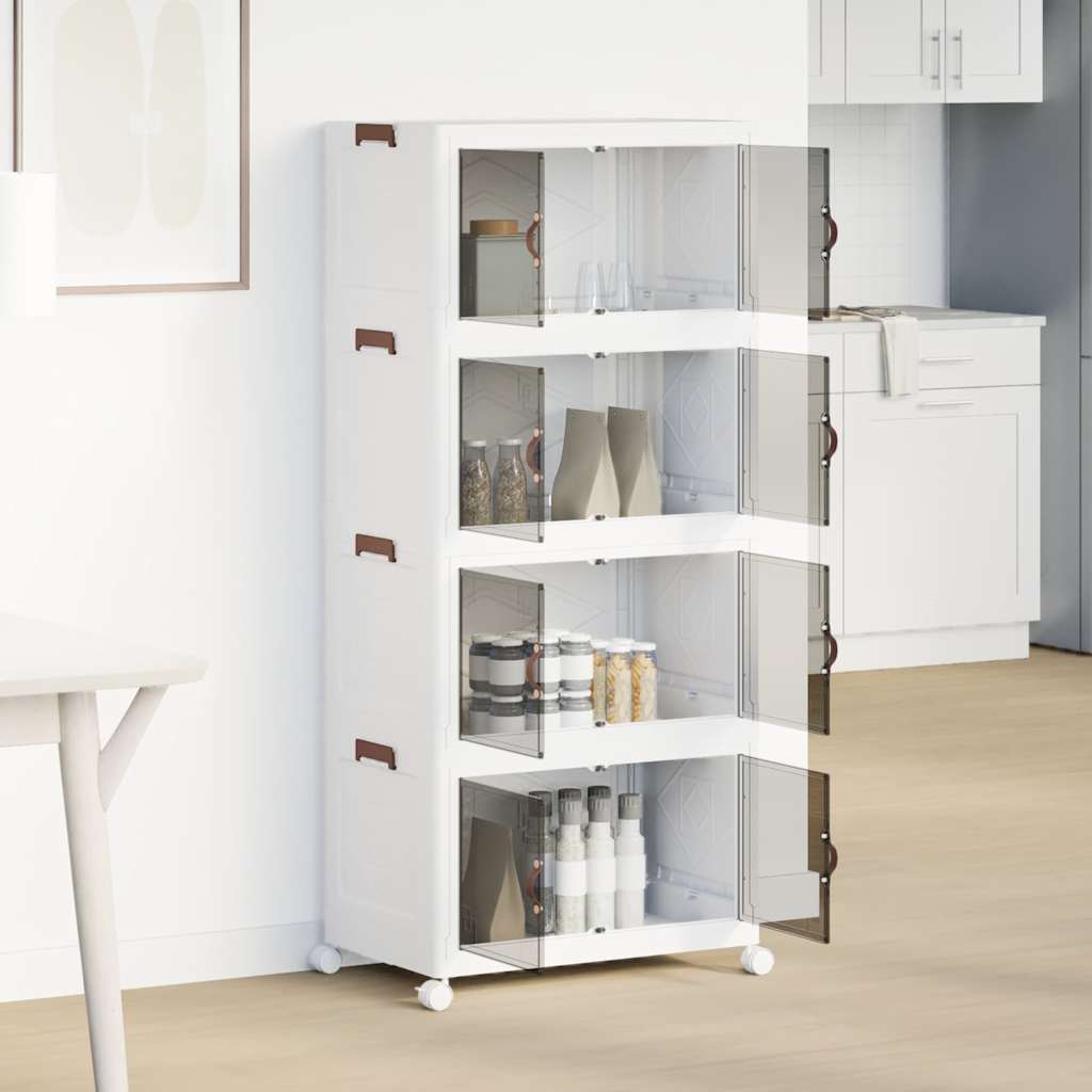 vidaXL Cutie de depozitare stivuită cu roți 4 niveluri 75L vidaXL Cutie de depozitare stivuită cu roți 4 niveluri 75L