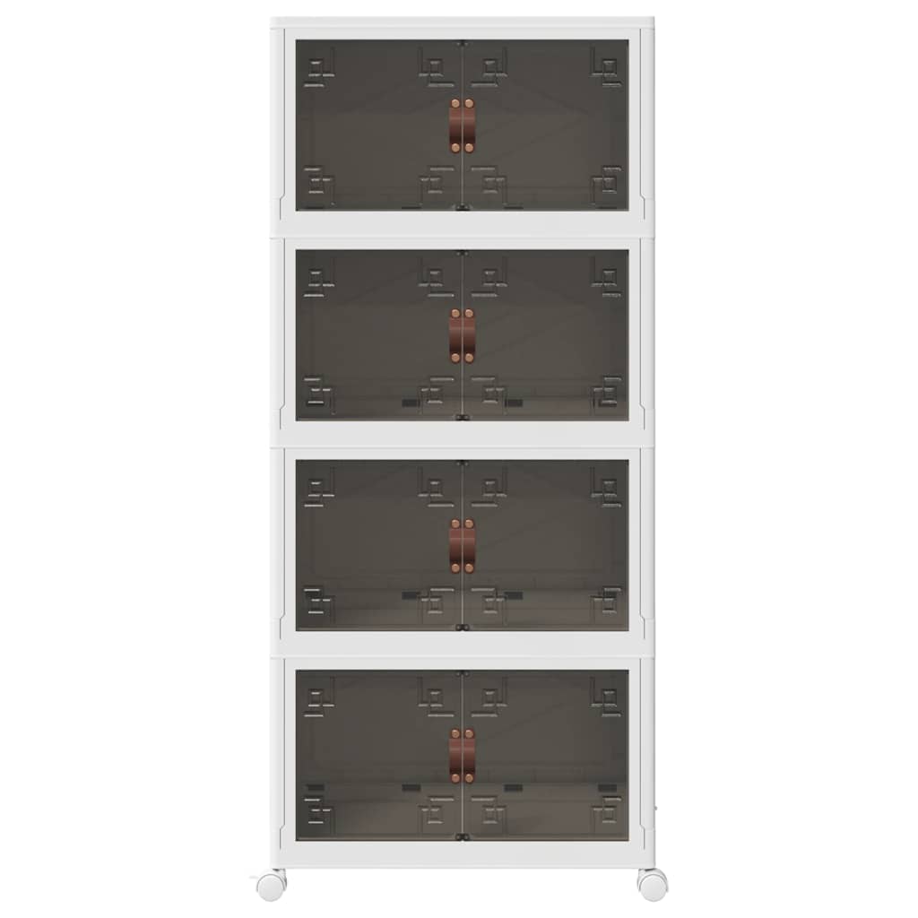 vidaXL Cutie de depozitare stivuită cu roți 4 niveluri 75L vidaXL Cutie de depozitare stivuită cu roți 4 niveluri 75L