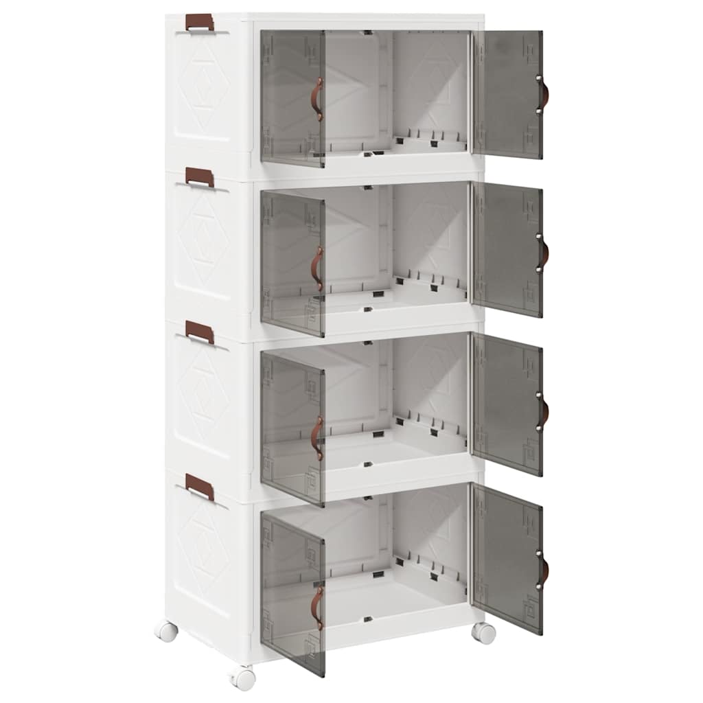 vidaXL Cutie de depozitare stivuită cu roți 4 niveluri 75L vidaXL Cutie de depozitare stivuită cu roți 4 niveluri 75L