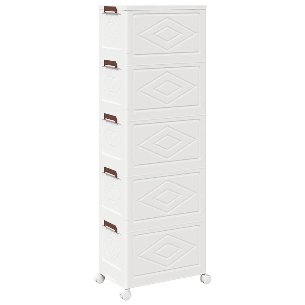 vidaXL Cutie de depozitare stivuită cu roți 5 niveluri 28 L vidaXL Cutie de depozitare stivuită cu roți 5 niveluri 28 L
