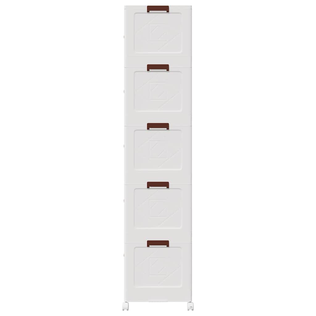 vidaXL Cutie de depozitare stivuită cu roți 5 niveluri 75L 64x40x179cm vidaXL Cutie de depozitare stivuită cu roți 5 niveluri 75L 64x40x179cm