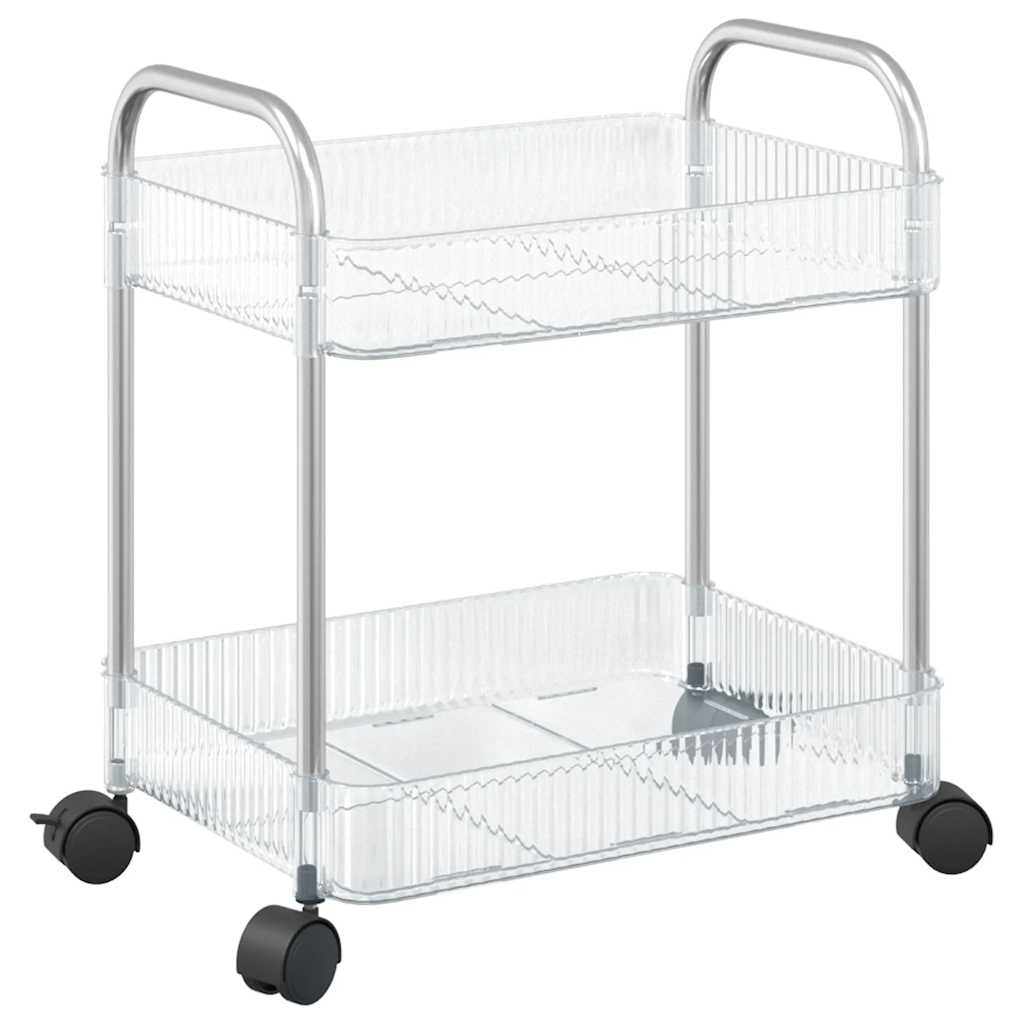 vidaXL Cărucior de depozitare cu 2 niveluri transparent acrilic vidaXL Cărucior de depozitare cu 2 niveluri transparent acrilic