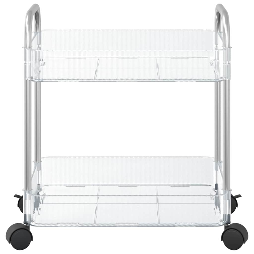 vidaXL Cărucior de depozitare cu 2 niveluri transparent acrilic vidaXL Cărucior de depozitare cu 2 niveluri transparent acrilic