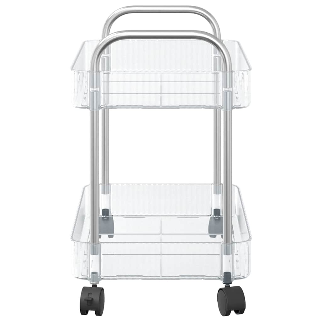 vidaXL Cărucior de depozitare cu 2 niveluri transparent acrilic vidaXL Cărucior de depozitare cu 2 niveluri transparent acrilic