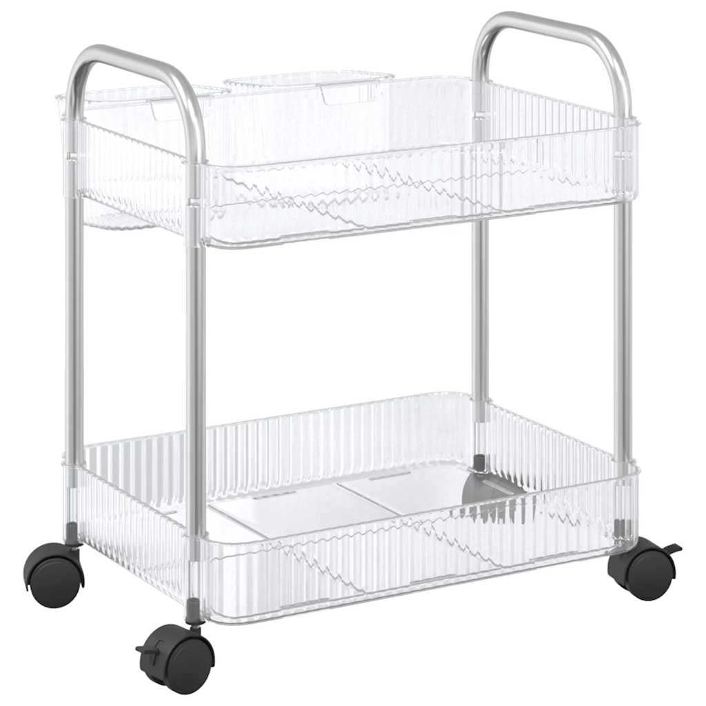vidaXL Cărucior de depozitare cu 2 niveluri transparent acrilic vidaXL Cărucior de depozitare cu 2 niveluri transparent acrilic