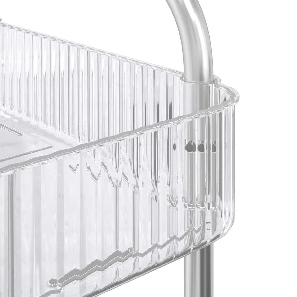 vidaXL Cărucior de depozitare cu 2 niveluri transparent acrilic vidaXL Cărucior de depozitare cu 2 niveluri transparent acrilic