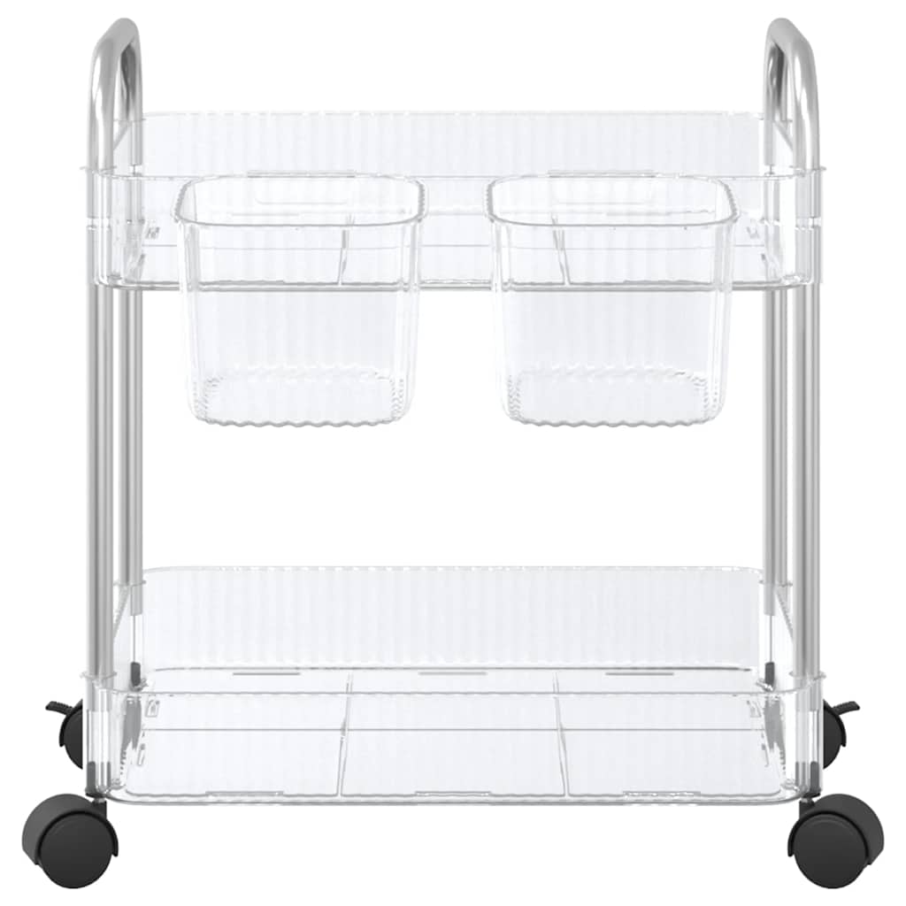 vidaXL Cărucior de depozitare cu 2 niveluri transparent acrilic vidaXL Cărucior de depozitare cu 2 niveluri transparent acrilic