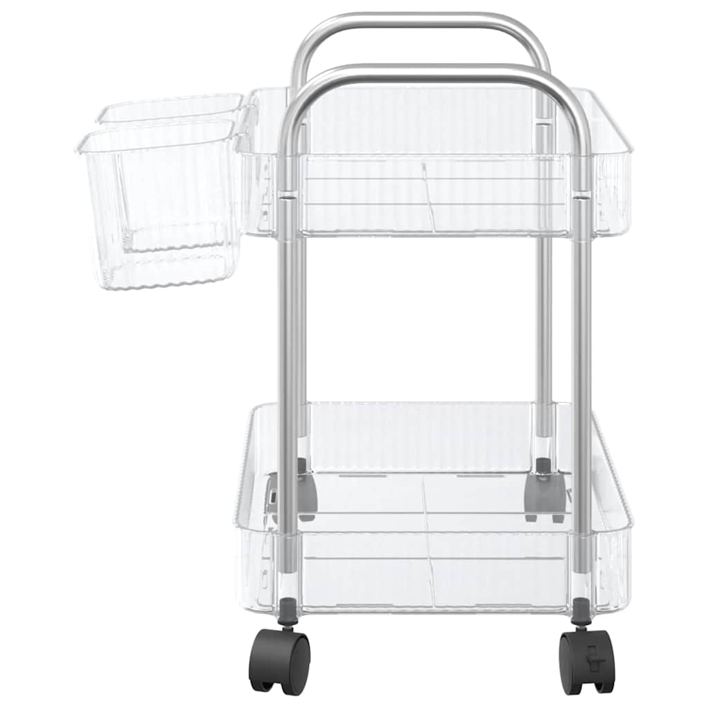 vidaXL Cărucior de depozitare cu 2 niveluri transparent acrilic vidaXL Cărucior de depozitare cu 2 niveluri transparent acrilic