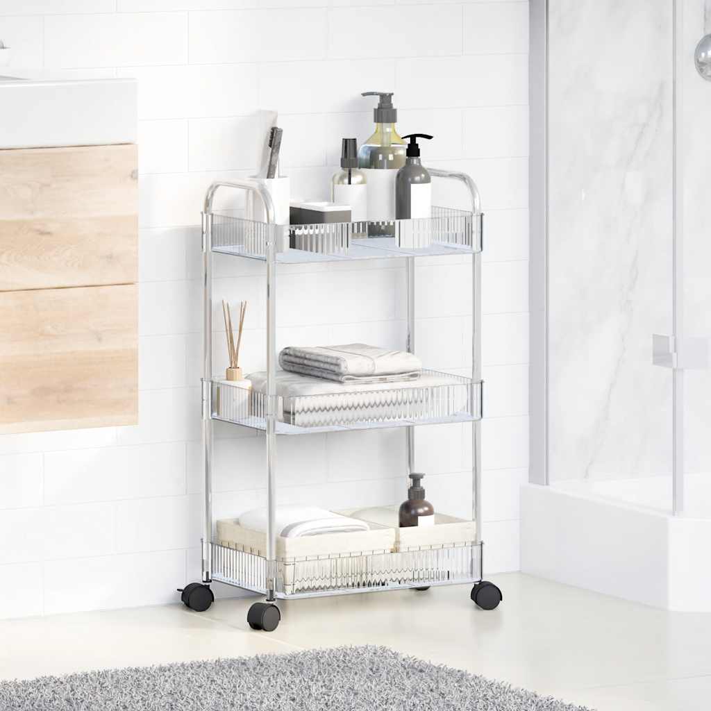vidaXL Cărucior de depozitare cu 3 niveluri transparent acrilic vidaXL Cărucior de depozitare cu 3 niveluri transparent acrilic
