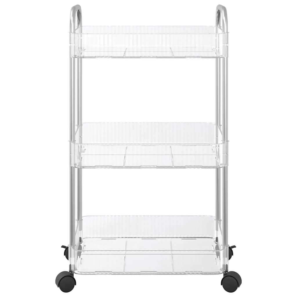 vidaXL Cărucior de depozitare cu 3 niveluri transparent acrilic vidaXL Cărucior de depozitare cu 3 niveluri transparent acrilic