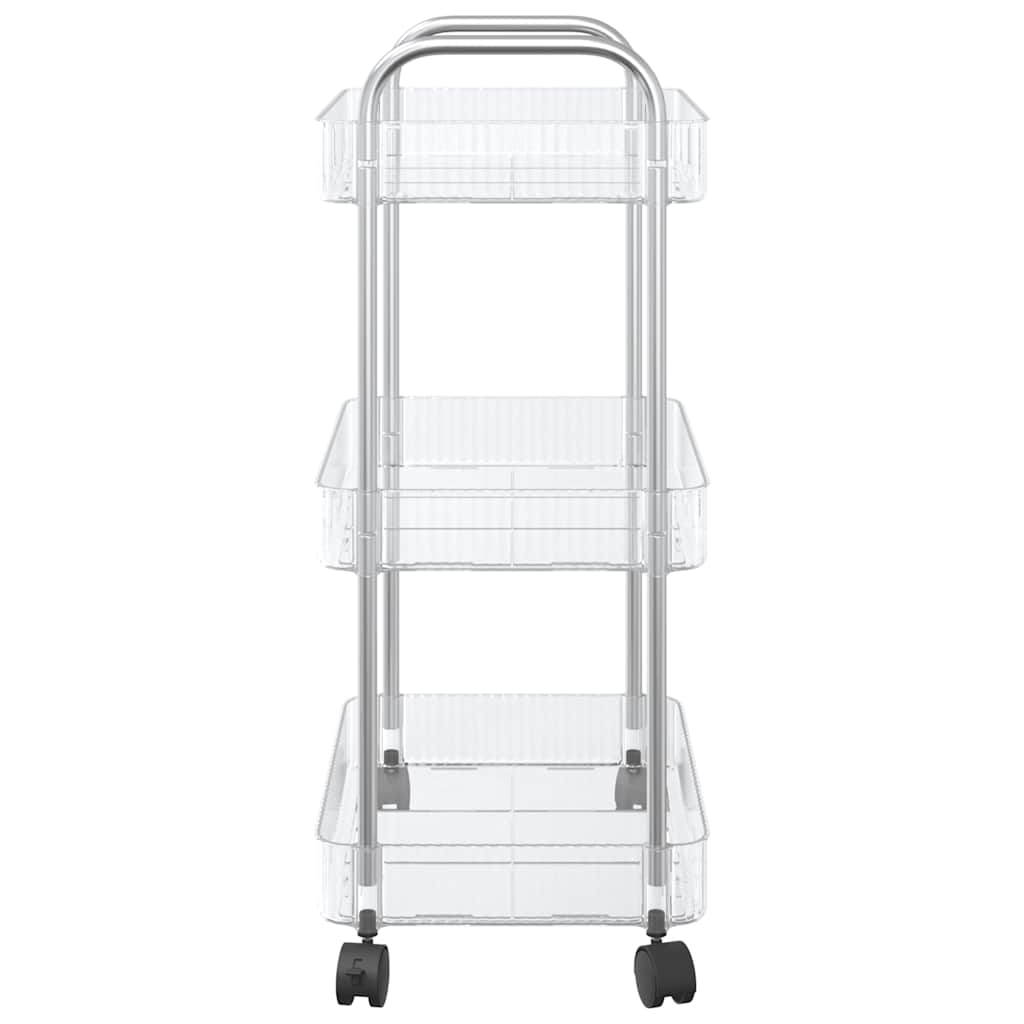 vidaXL Cărucior de depozitare cu 3 niveluri transparent acrilic vidaXL Cărucior de depozitare cu 3 niveluri transparent acrilic