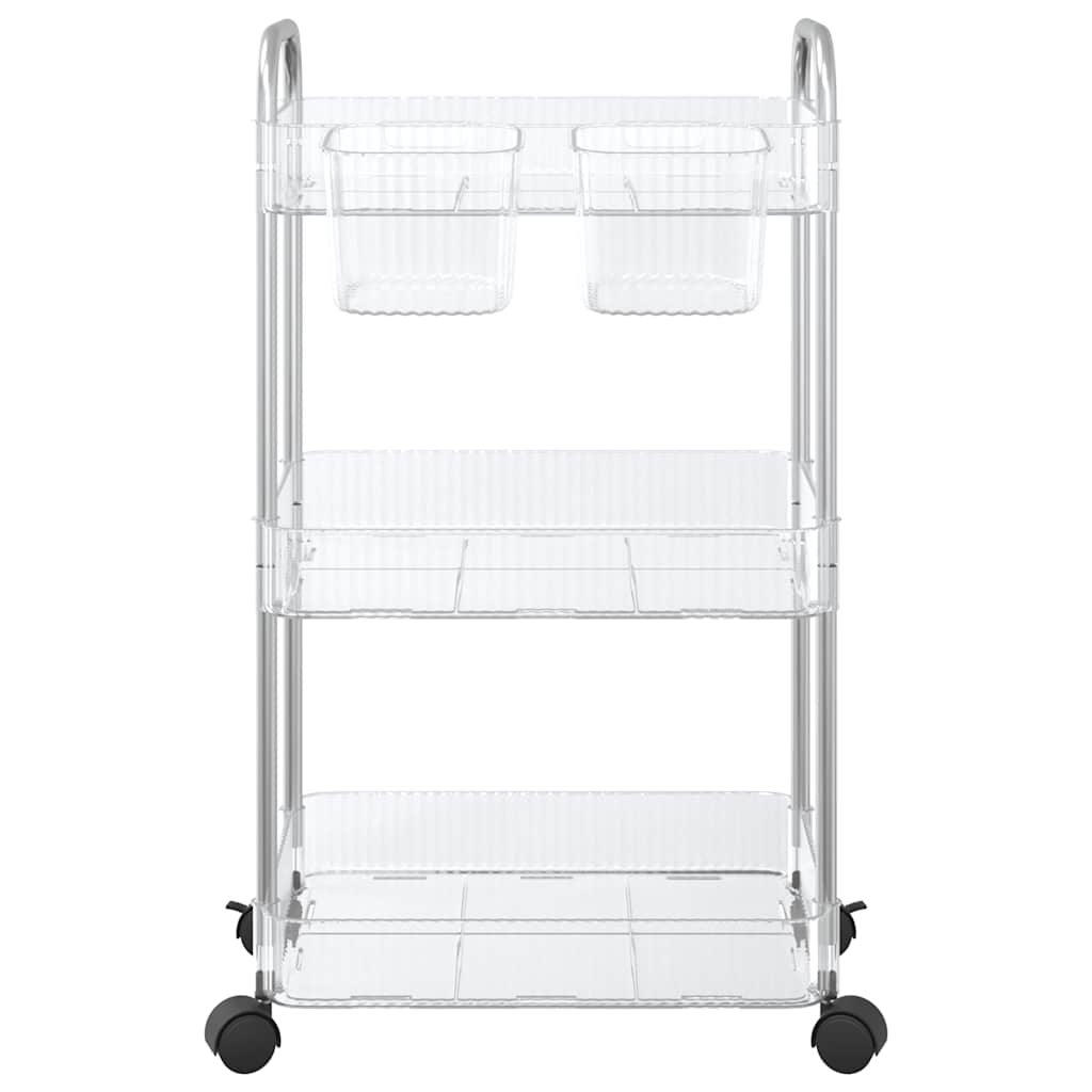 vidaXL Cărucior de depozitare cu 3 niveluri transparent acrilic vidaXL Cărucior de depozitare cu 3 niveluri transparent acrilic
