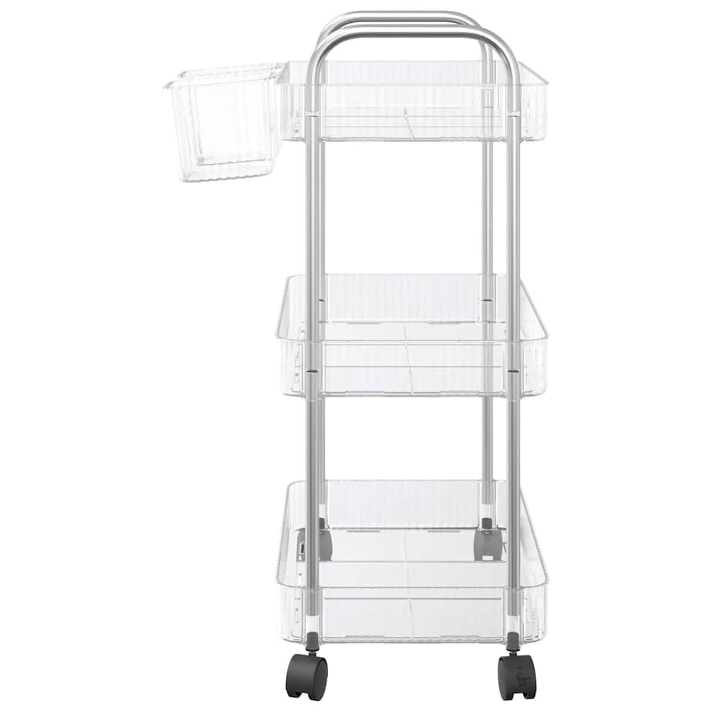 vidaXL Cărucior de depozitare cu 3 niveluri transparent acrilic vidaXL Cărucior de depozitare cu 3 niveluri transparent acrilic