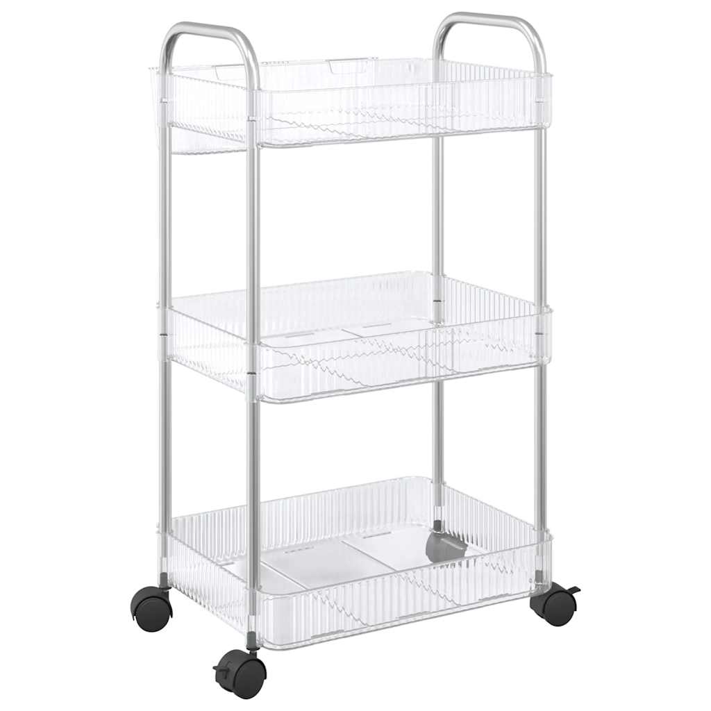 vidaXL Cărucior de depozitare cu 3 niveluri transparent acrilic vidaXL Cărucior de depozitare cu 3 niveluri transparent acrilic