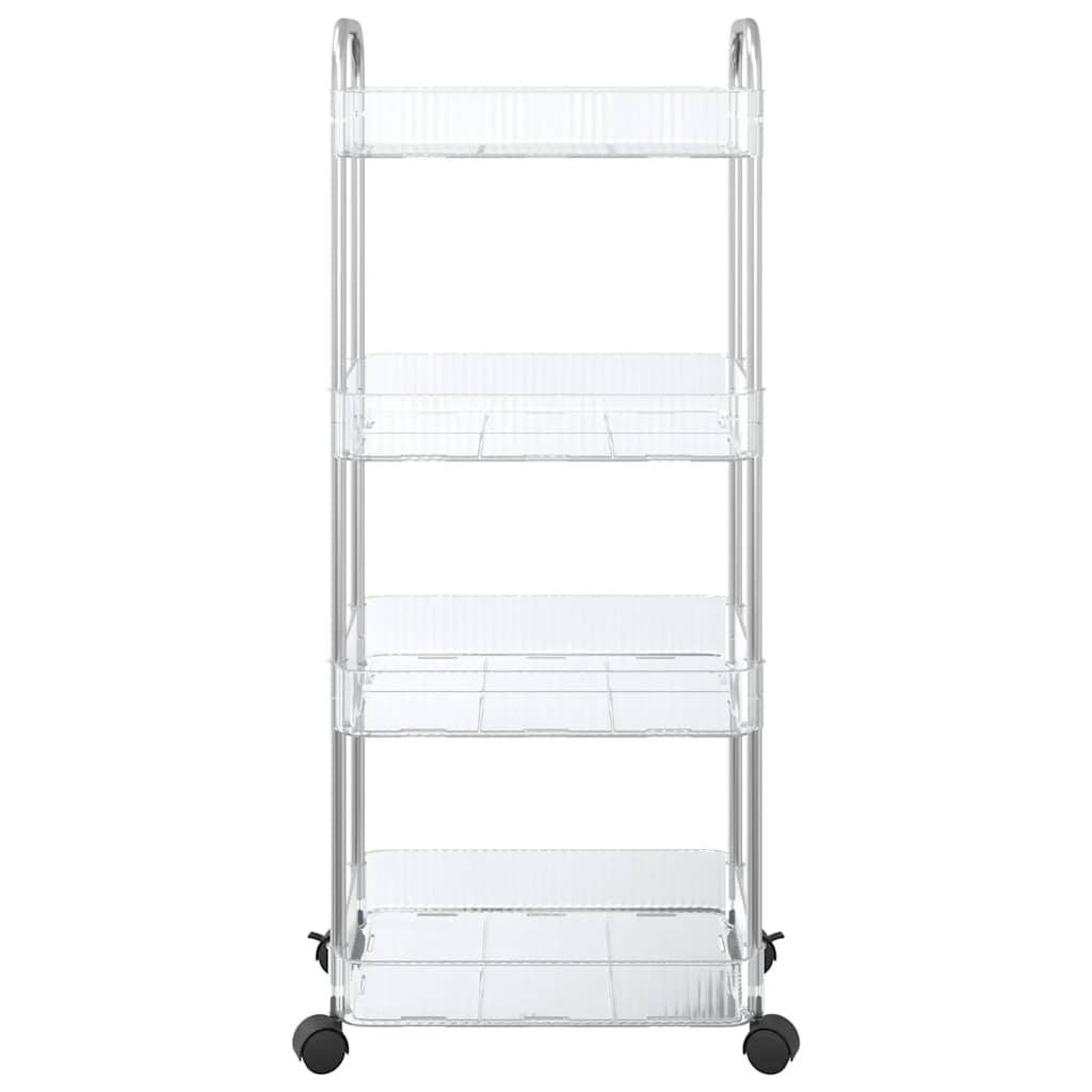 vidaXL Cărucior de depozitare cu 4 niveluri, transparent acrilic vidaXL Cărucior de depozitare cu 4 niveluri, transparent acrilic