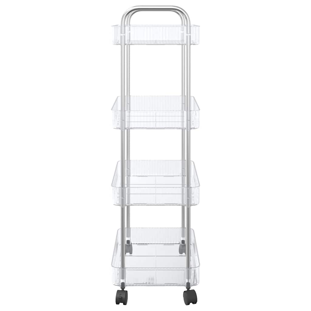 vidaXL Cărucior de depozitare cu 4 niveluri, transparent acrilic vidaXL Cărucior de depozitare cu 4 niveluri, transparent acrilic