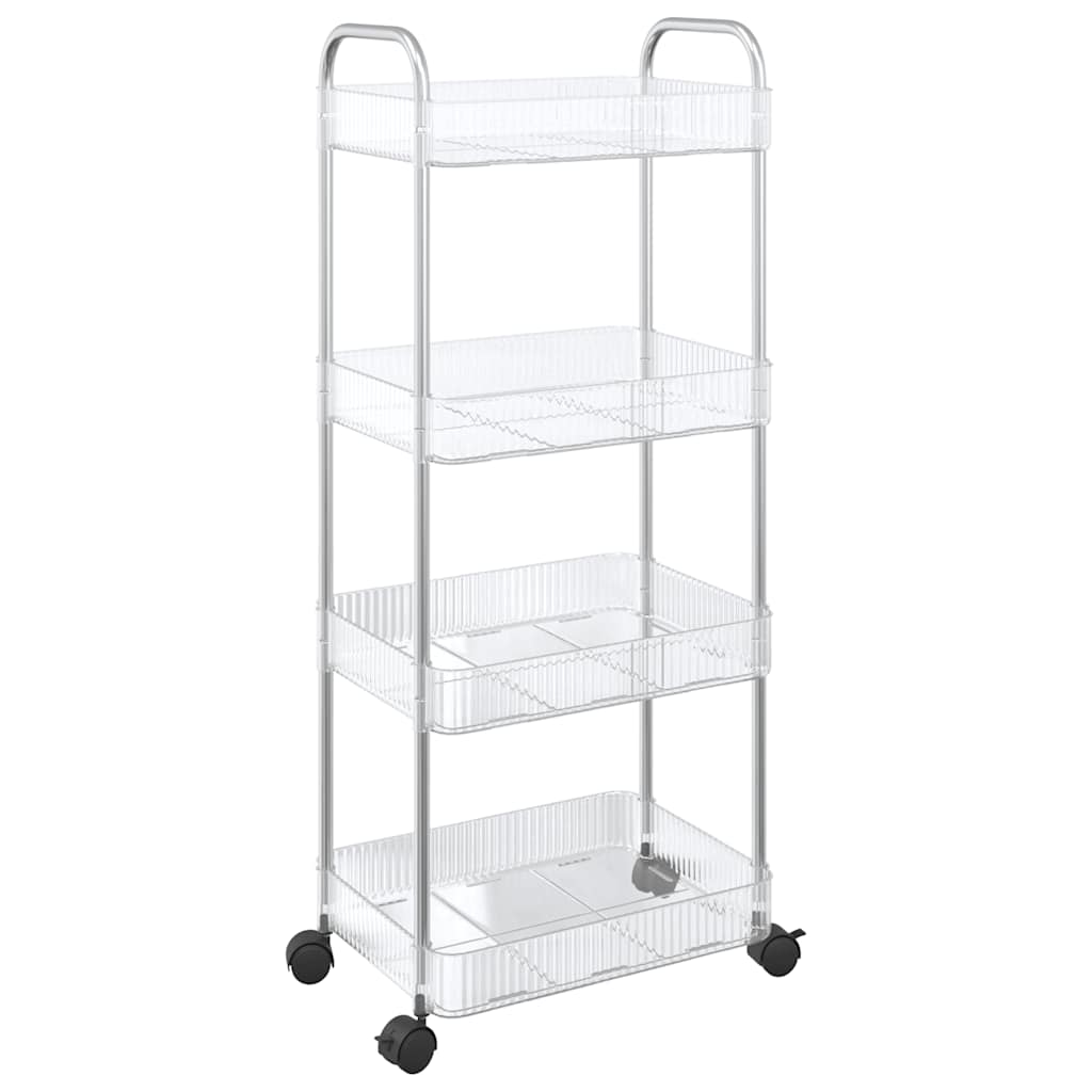 vidaXL Cărucior de depozitare cu 4 niveluri, transparent acrilic vidaXL Cărucior de depozitare cu 4 niveluri, transparent acrilic