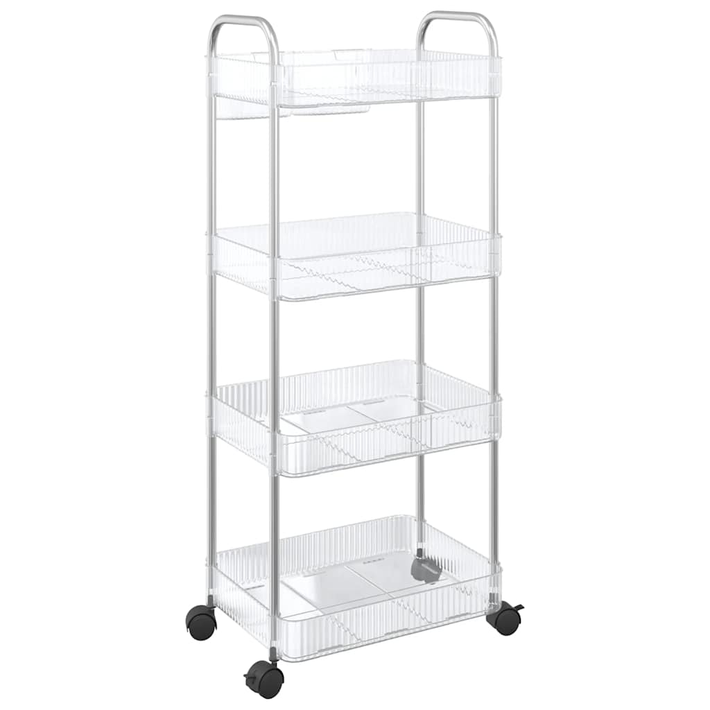 vidaXL Cărucior de depozitare cu 4 niveluri, transparent acrilic vidaXL Cărucior de depozitare cu 4 niveluri, transparent acrilic