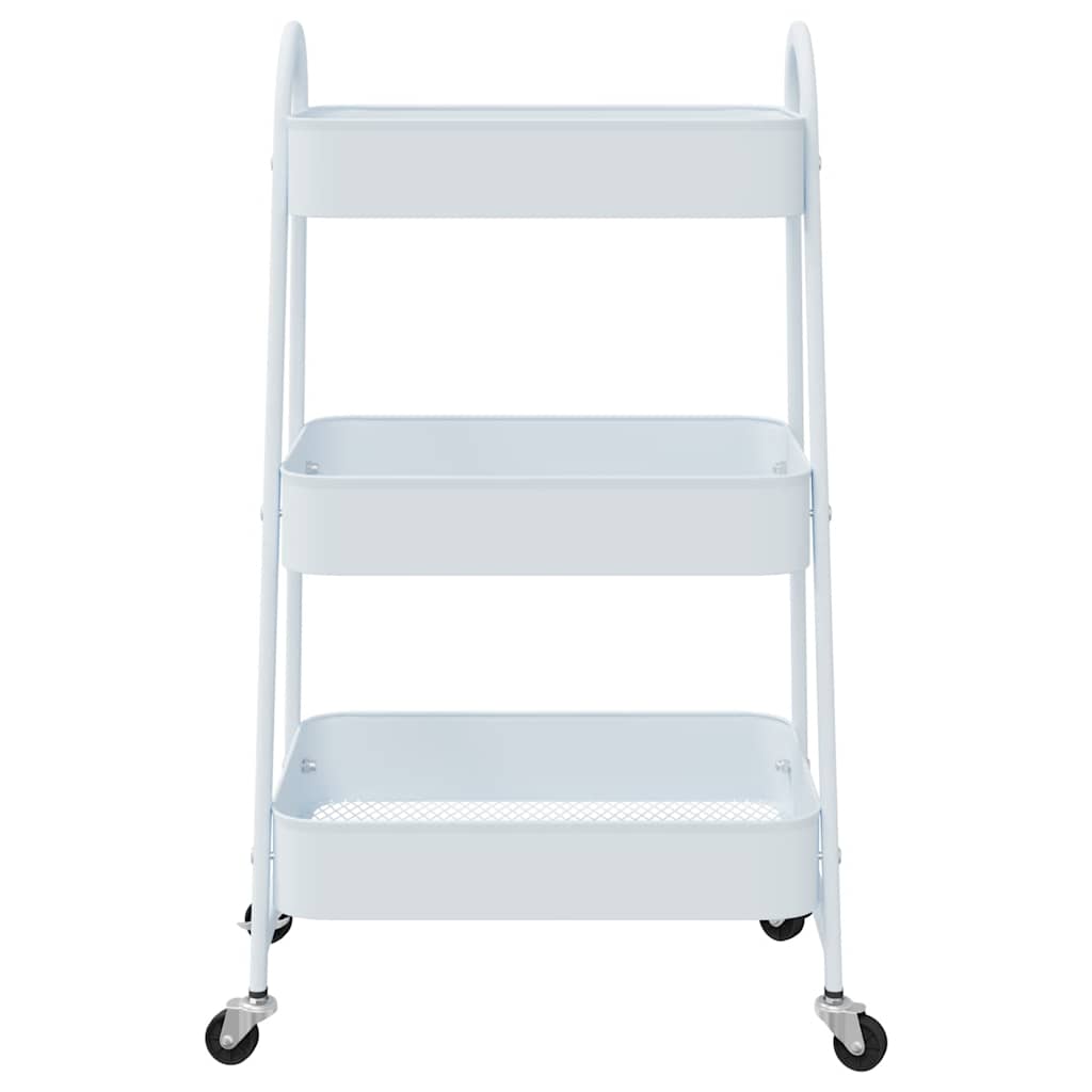 vidaXL Cărucior de depozitare 3 niveluri alb42x41,5x77 cm oțel vidaXL Cărucior de depozitare 3 niveluri alb42x41,5x77 cm oțel