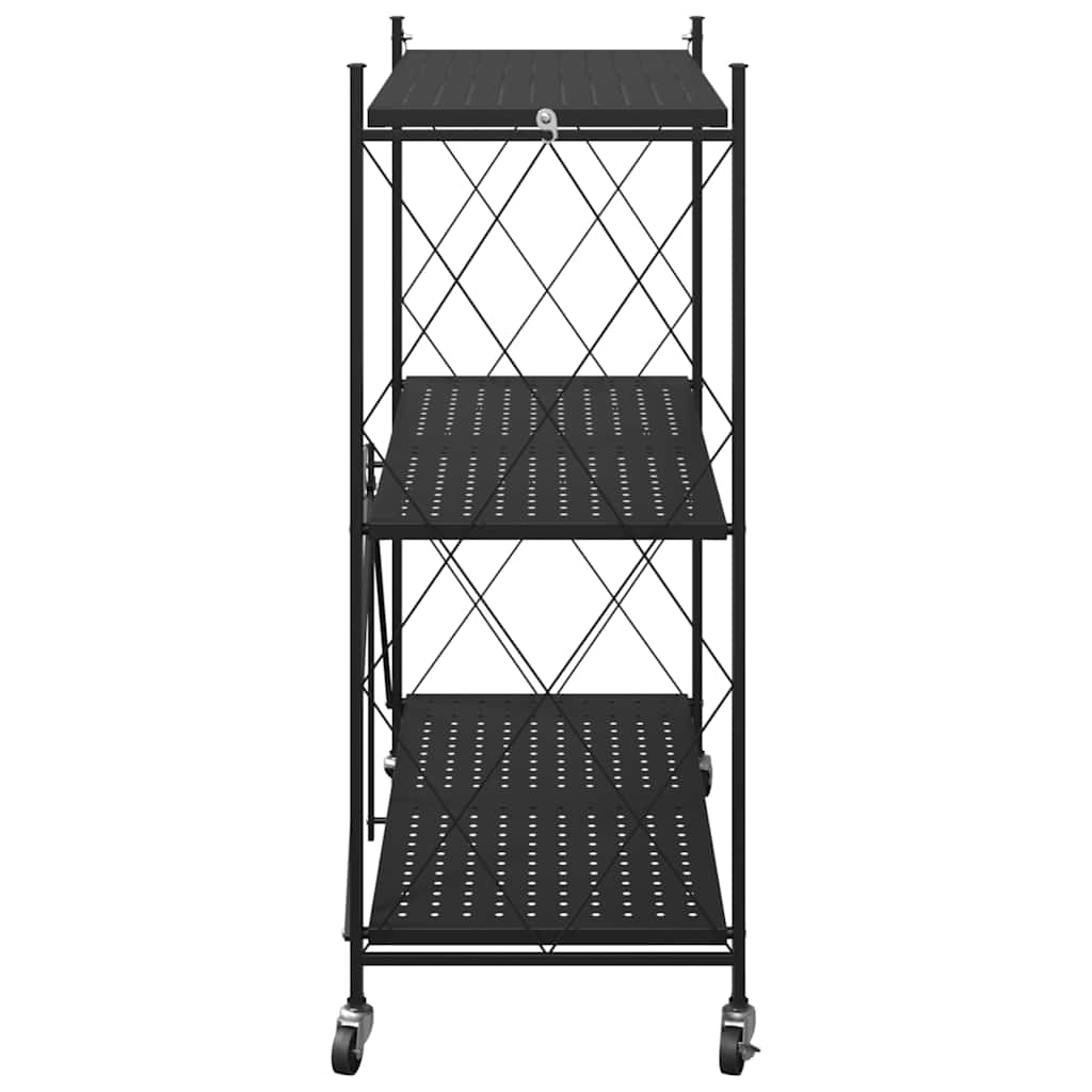 vidaXL Raft de depozitare pe roți negru 71x34x88 cm oțel vidaXL Raft de depozitare pe roți negru 71x34x88 cm oțel