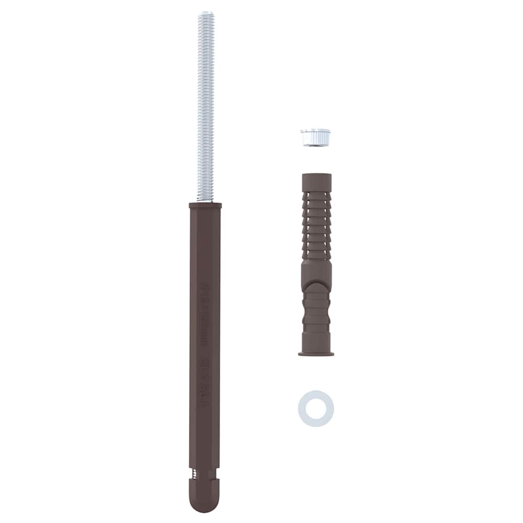 vidaXL Brackets pentru rafturi flotante 12 pcs Maro Ø12 x 190 mm Oțel vidaXL Brackets pentru rafturi flotante 12 pcs Maro Ø12 x 190 mm Oțel