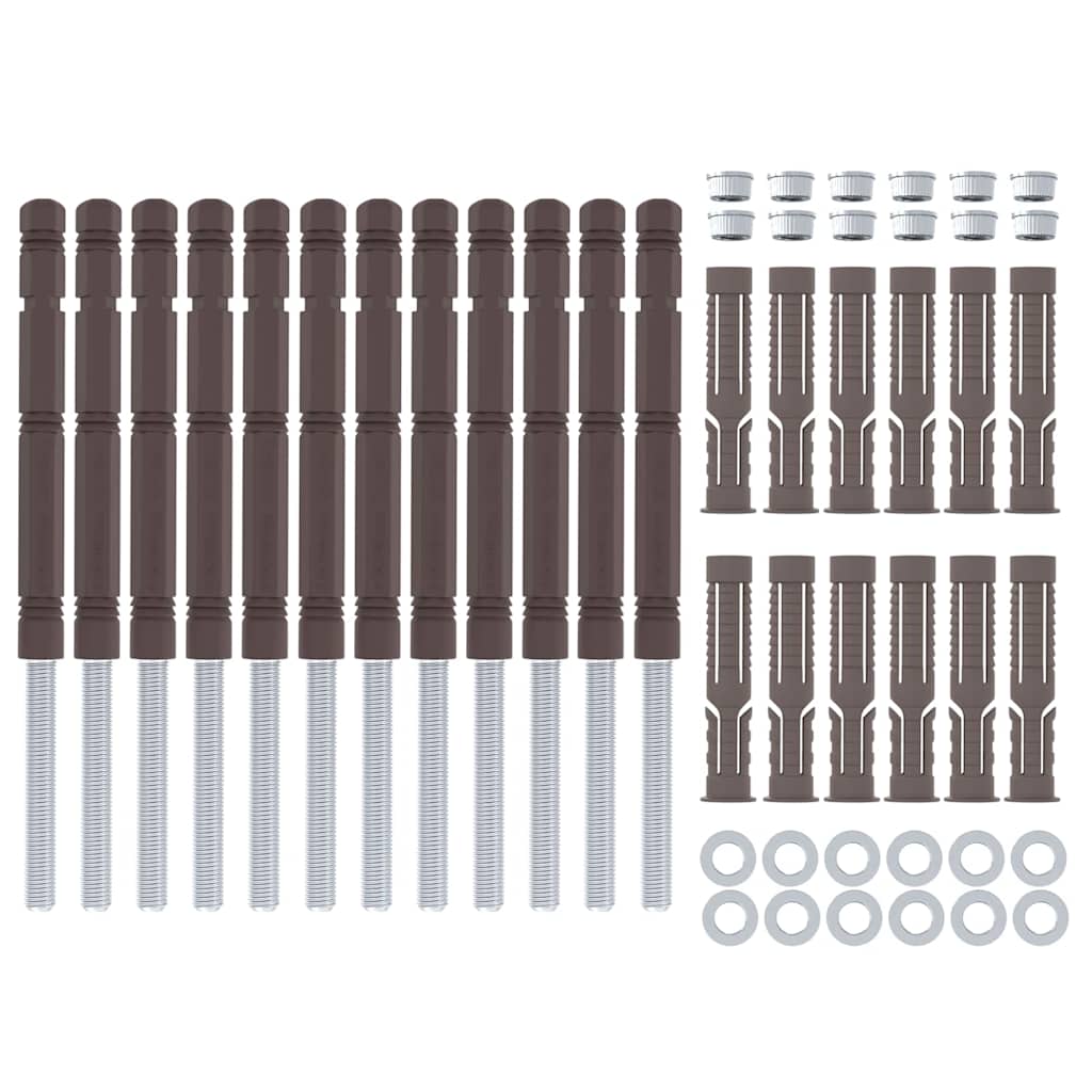 vidaXL Brackets pentru rafturi flotante 12 pcs Maro Ø14 x 210 mm Oțel vidaXL Brackets pentru rafturi flotante 12 pcs Maro Ø14 x 210 mm Oțel