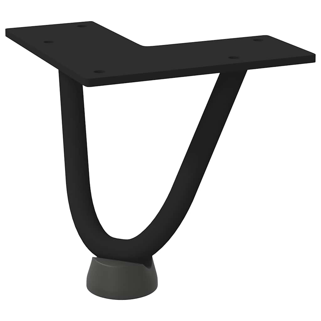 vidaXL Picioare tip agrafă pentru măsuță de cafea, 4 buc., negru, 10 cm, oțel masiv
