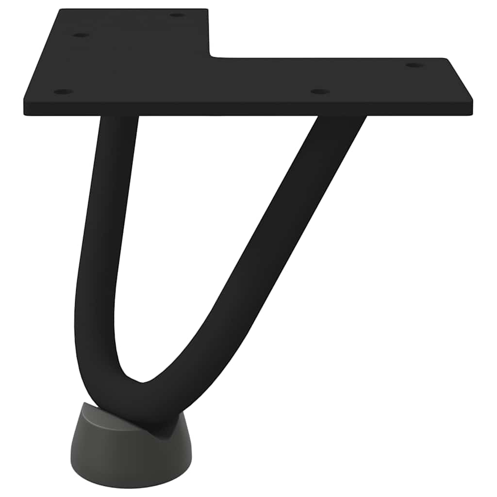 vidaXL Picioare tip agrafă pentru măsuță de cafea, 4 buc., negru, 10 cm, oțel masiv