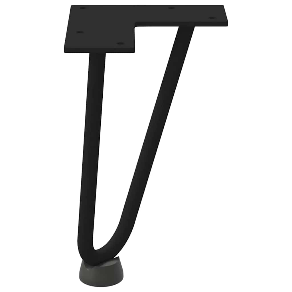 vidaXL Picioare tip agrafă pentru măsuță de cafea, 4 buc., negru, 20 cm, oțel masiv
