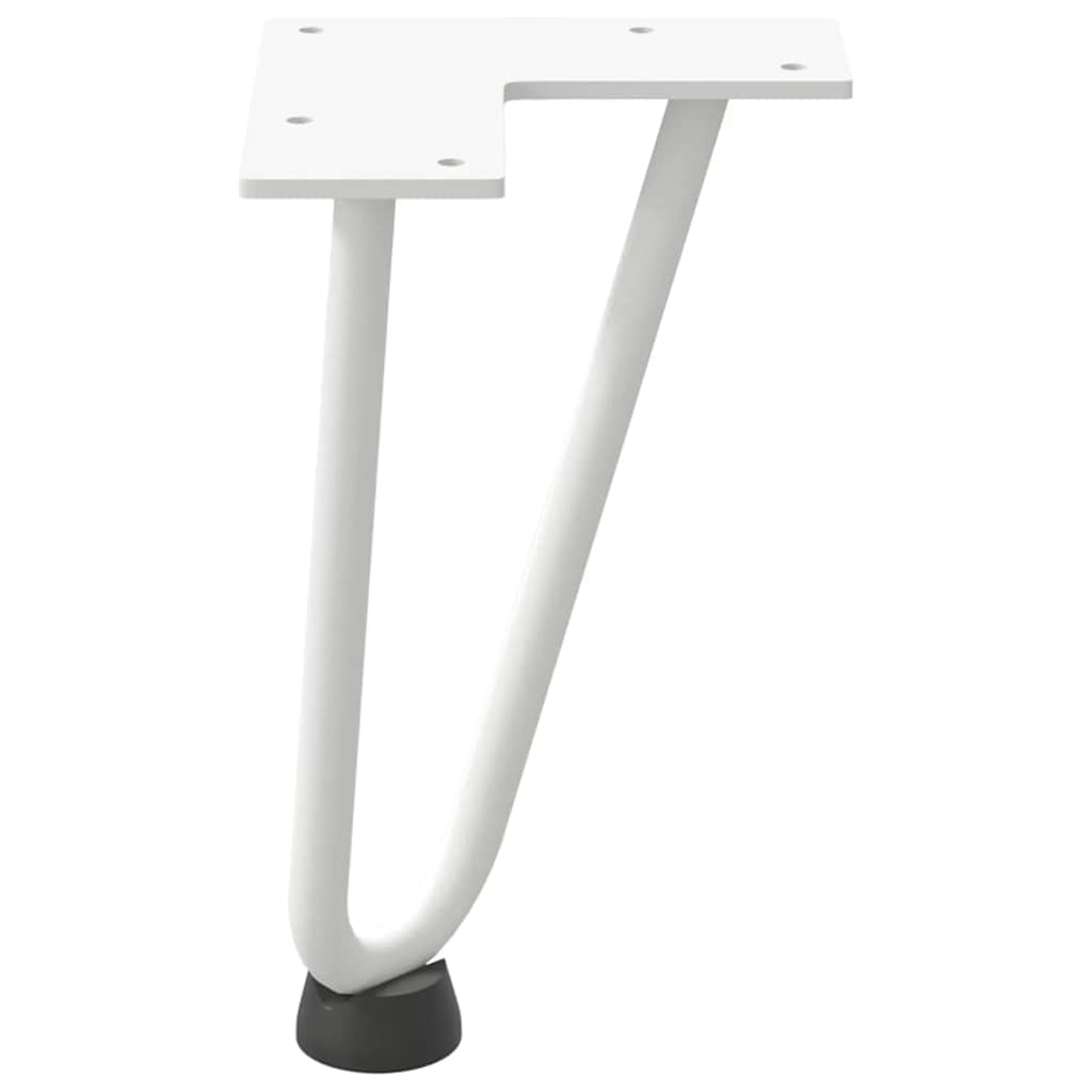 vidaXL Picioare tip agrafă pentru măsuță de cafea, 4 buc., alb, 20 cm, oțel masiv vidaXL Picioare tip agrafă pentru măsuță de cafea, 4 buc., alb, 20 cm, oțel masiv