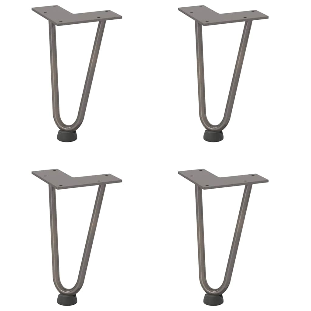vidaXL Picioare tip agrafă pentru măsuță de cafea, 4 buc., oțel natural, 20 cm, oțel masiv