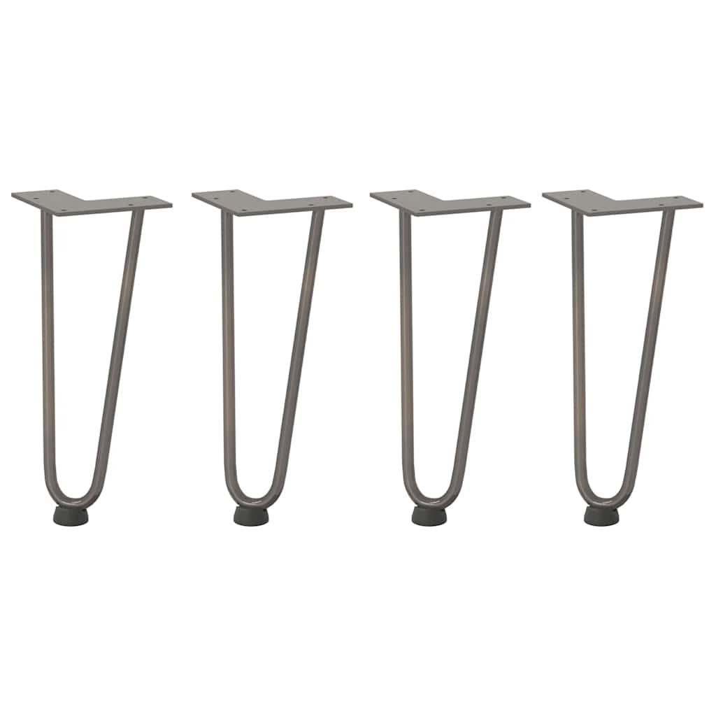 vidaXL Picioare tip agrafă pentru măsuță de cafea, 4 buc., oțel natural, 30 cm, oțel masiv vidaXL Picioare tip agrafă pentru măsuță de cafea, 4 buc., oțel natural, 30 cm, oțel masiv
